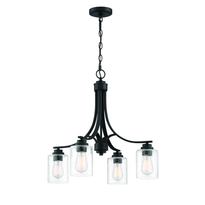 Craftmade Bolden 4 Light Transitional Chandelier in Flat Black