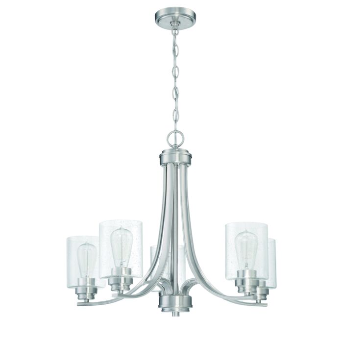 Craftmade Bolden 5 Light Transitional Chandelier in Brushed Polished Nickel
