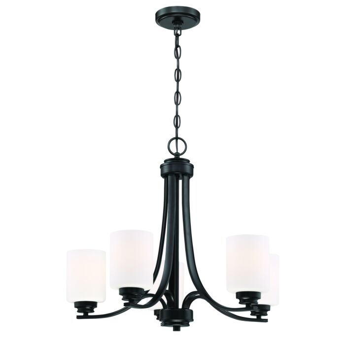Craftmade Bolden 5 Light Transitional Chandelier in Flat Black