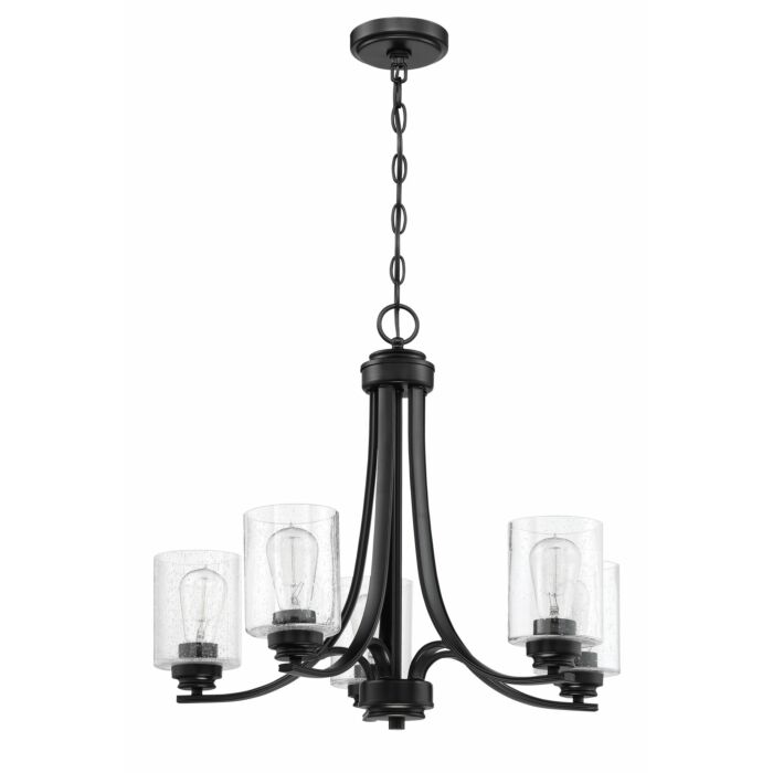 Craftmade Bolden 5 Light Transitional Chandelier in Flat Black