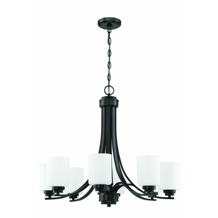 Craftmade Bolden 8 Light Transitional Chandelier in Flat Black
