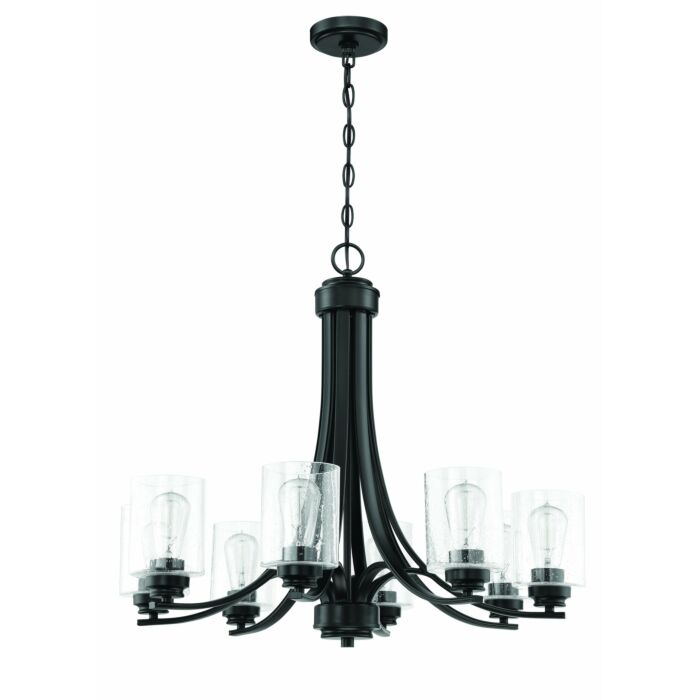Craftmade Bolden 8 Light Transitional Chandelier in Flat Black