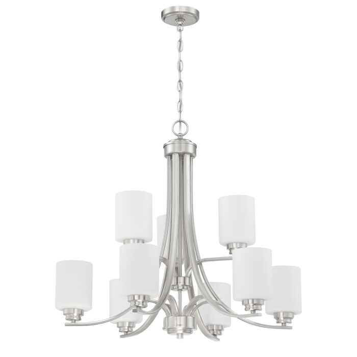Craftmade Bolden 9 Light Transitional Chandelier in Brushed Polished Nickel