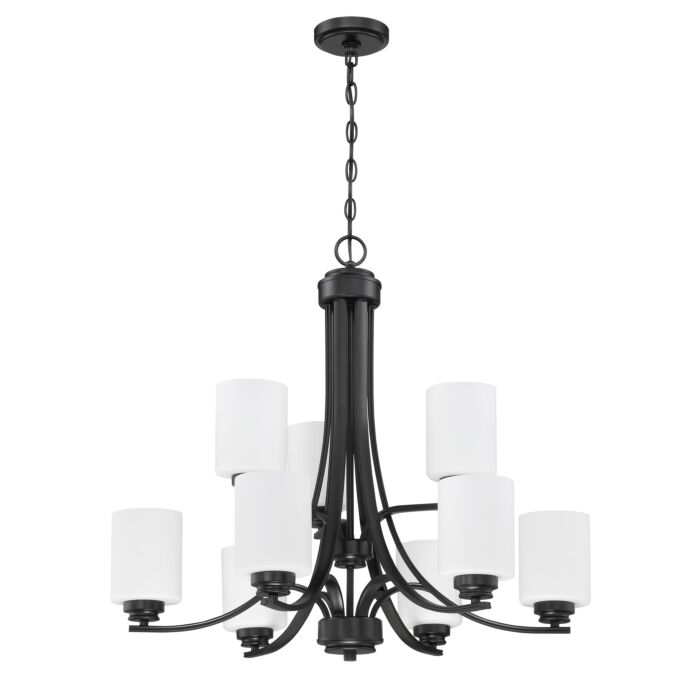 Craftmade Bolden 9 Light Transitional Chandelier in Flat Black
