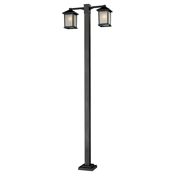 Z Lite Holbrook 2 Light Outdoor Post Mounted Fixture Light In Black