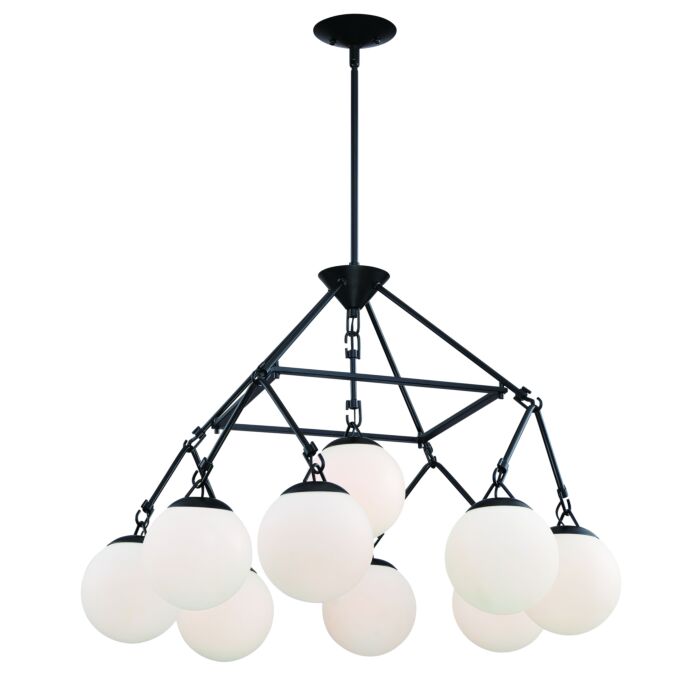 Craftmade Orion 9 Light Modern Chandelier in Flat Black