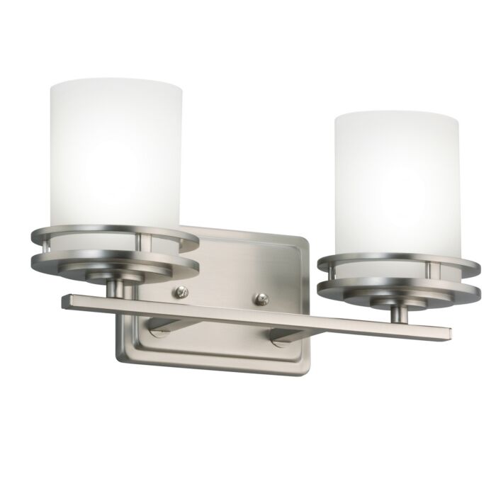 Kichler Hendrik 2 Light Bathroom Vanity Light in Brushed Nickel