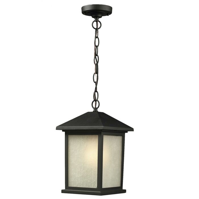 Z Lite Holbrook 1 Light Outdoor Chain Mount Ceiling Fixture Light In Black