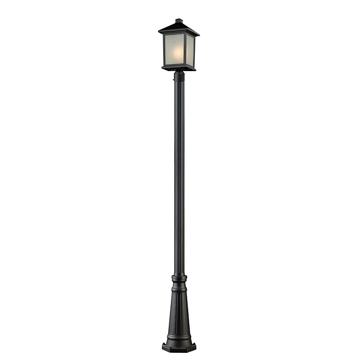 Z Lite Holbrook 1 Light Outdoor Post Mounted Fixture Light In Black