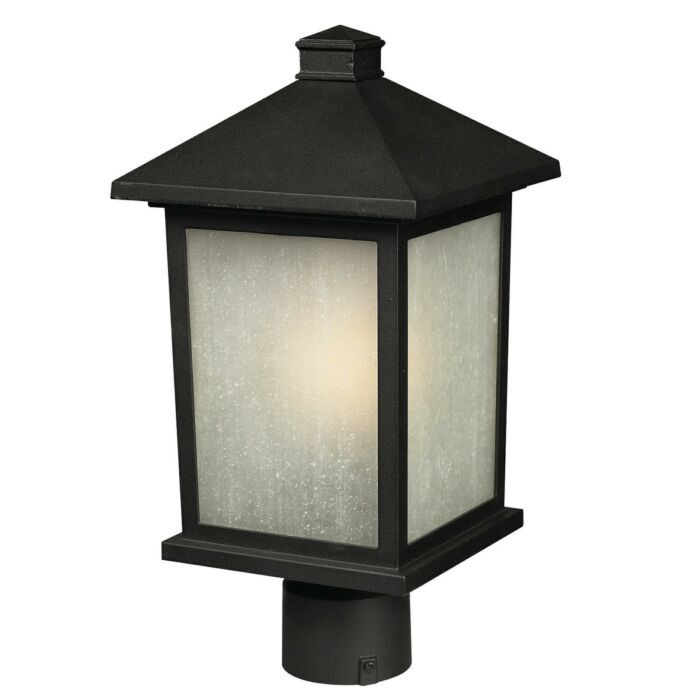 Z Lite Holbrook 1 Light Outdoor Post Mount Fixture Light In Black
