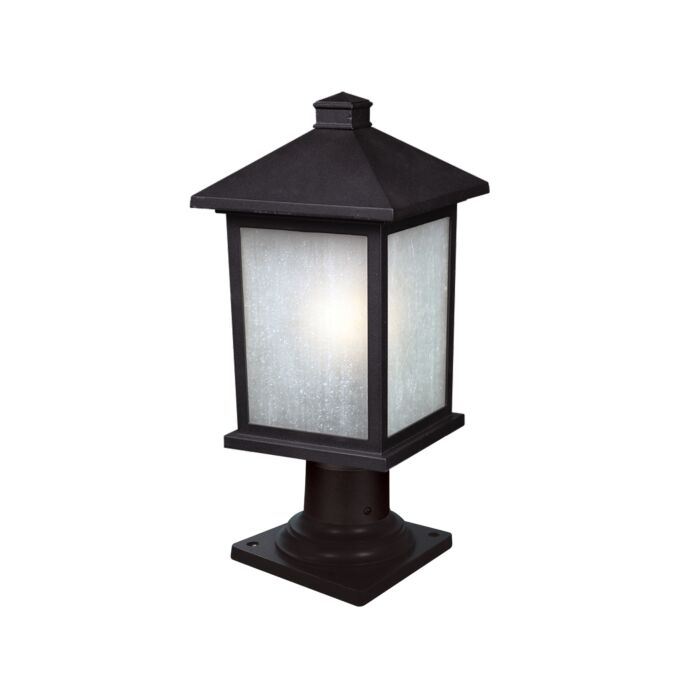 Z Lite Holbrook 1 Light Outdoor Pier Mounted Fixture Light In Black