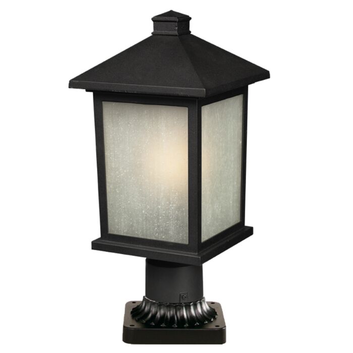 Z Lite Holbrook 1 Light Outdoor Pier Mounted Fixture Light In Black