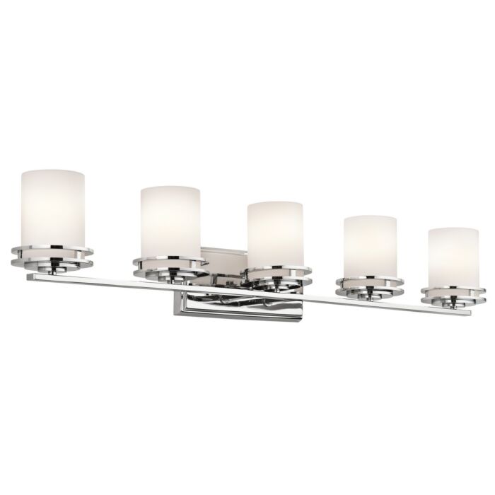 Kichler Hendrik Modern 5 Light Bathroom Vanity Light in Chrome