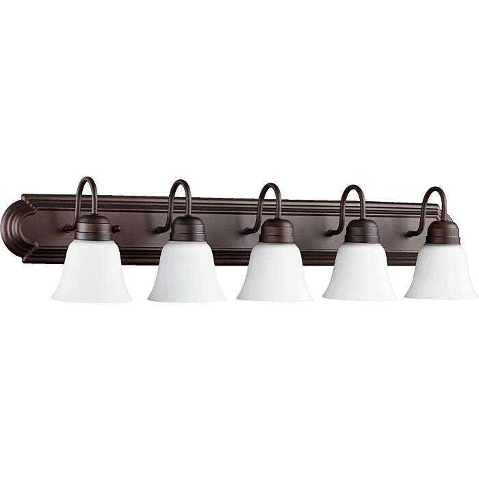 Quorum Home 5 Light Bathroom Vanity Light in Oiled Bronze