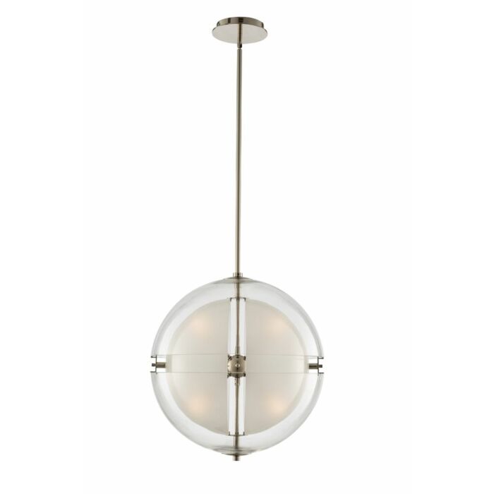 Kalco Sussex 4 Light Contemporary Chandelier in Polished Nickel