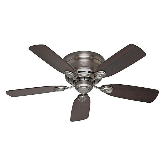 Hunter Low Profile IV 42 Inch Indoor Flush Mount Ceiling Fan in Antique Pewter