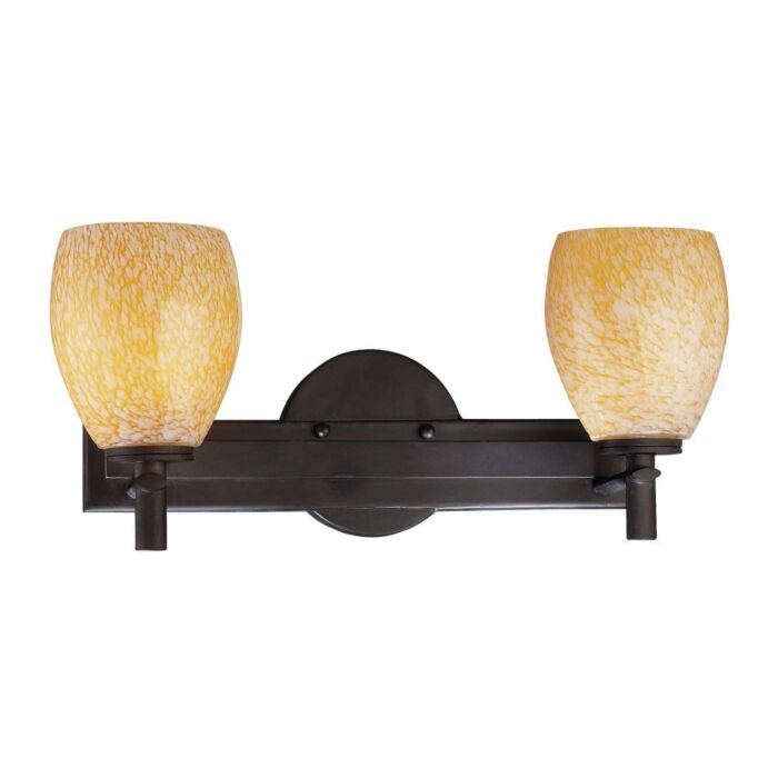 Minka Lavery Art Glass Bath 2 Light 17 Inch Bathroom Vanity Light in Bronze