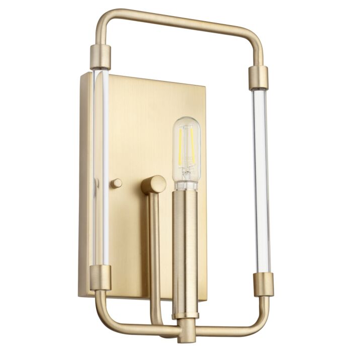 Quorum Optic 11 Inch Wall Sconce in Aged Brass