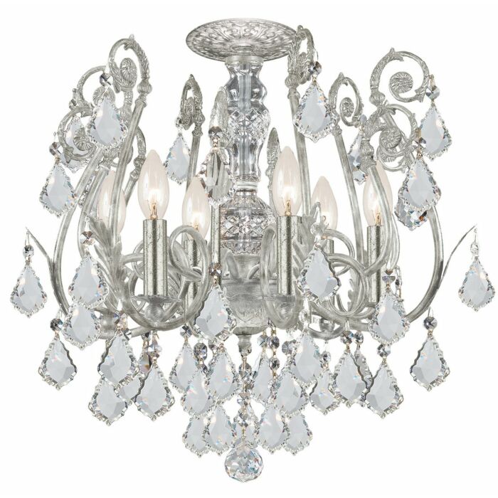 Crystorama Regis 6 Light 20 Inch Ceiling Light in Olde Silver with Clear Swarovski Strass Crystals