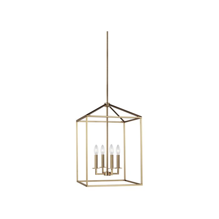 Sea Gull Perryton 4 Light Foyer Light in Satin Brass