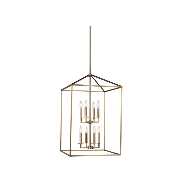 Sea Gull Perryton 8 Light Foyer Light in Satin Brass