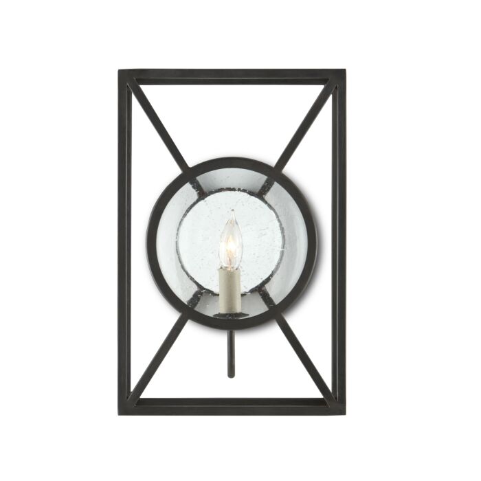 Currey & Company 15 Inch Beckmore Black Wall Sconce in Old Iron