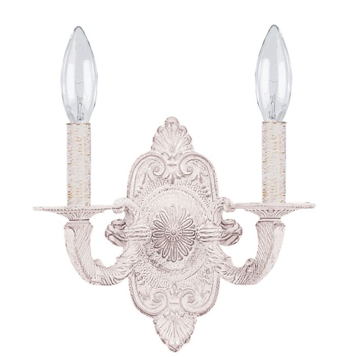 Crystorama Paris Market 2 Light 10 Inch Wall Sconce in Antique White