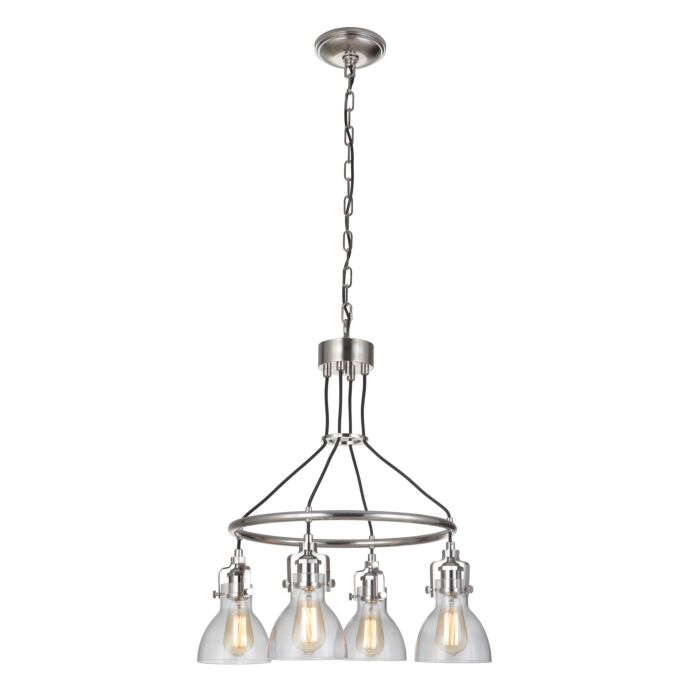 Craftmade Gallery State House 4 Light Chandelier in Polished Nickel