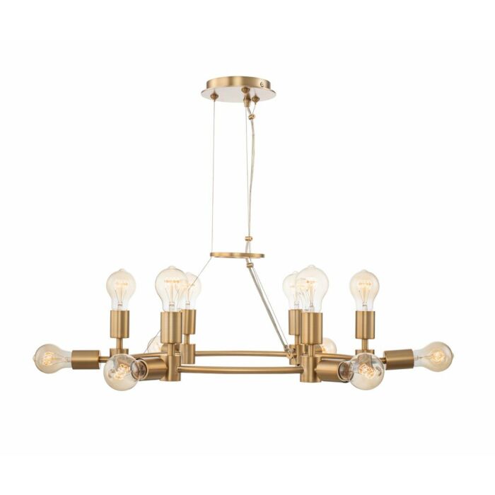 Kalco Union 12 Light Chandelier in Winter Brass