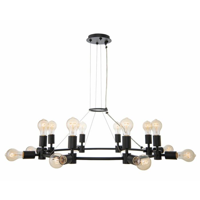 Kalco Union 16 Light Chandelier in Matte Black