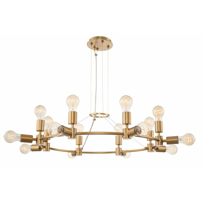 Kalco Union 16 Light Chandelier in Winter Brass