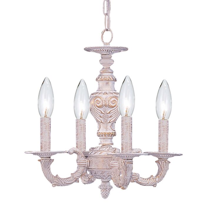 Crystorama Paris Market Mini Chandelier in Antique White