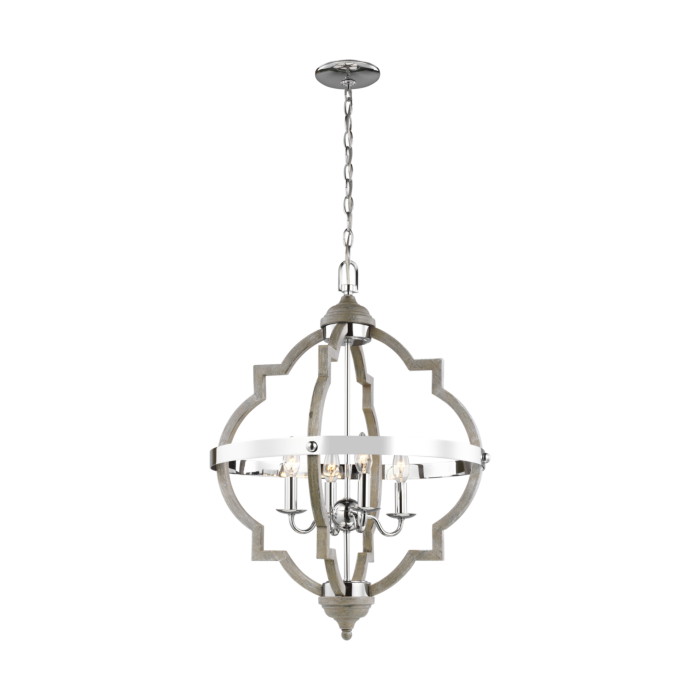 Sea Gull Socorro 4 Light LED Foyer Light in Washed Pine