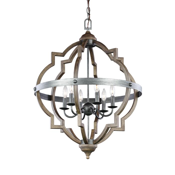 Sea Gull Socorro 6 Light Quatrefoil Pendant Light in Stardust