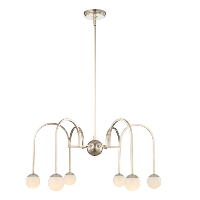 Kalco Bistro 6 Light Chandelier in Polished Nickel