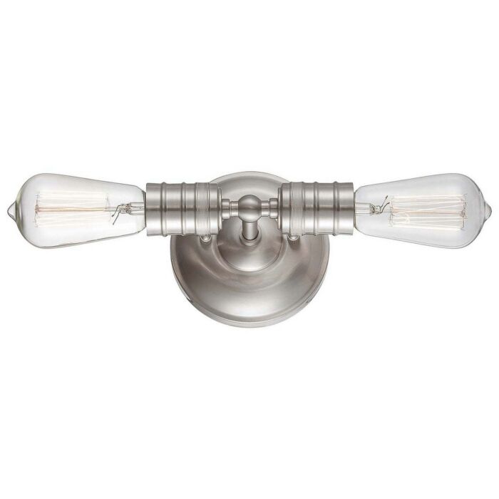 Minka Lavery Downtown Edison 2 Light Wall Sconce in Brushed Nickel