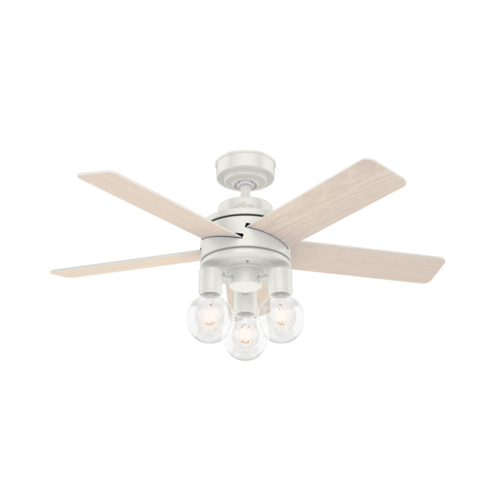 Hunter 3 Light 44 Inch Indoor Ceiling Fan in Fresh White