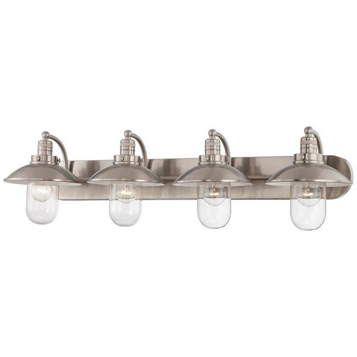Minka Lavery Downtown Edison 4 Light Bathroom Vanity Light in Brushed Nickel