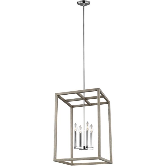 Sea Gull Moffet Street 4 Light Foyer Light in Washed Pine