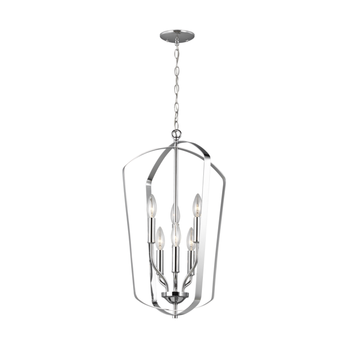 Sea Gull Romee 6 Light LED Foyer Light in Chrome
