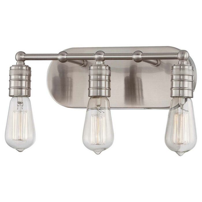 Minka Lavery Downtown Edison 3 Light Bathroom Vanity Light in Brushed Nickel
