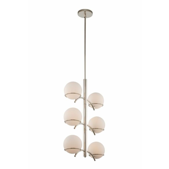 Kalco Everett 6 Light Pendant Light in Polished Nickel