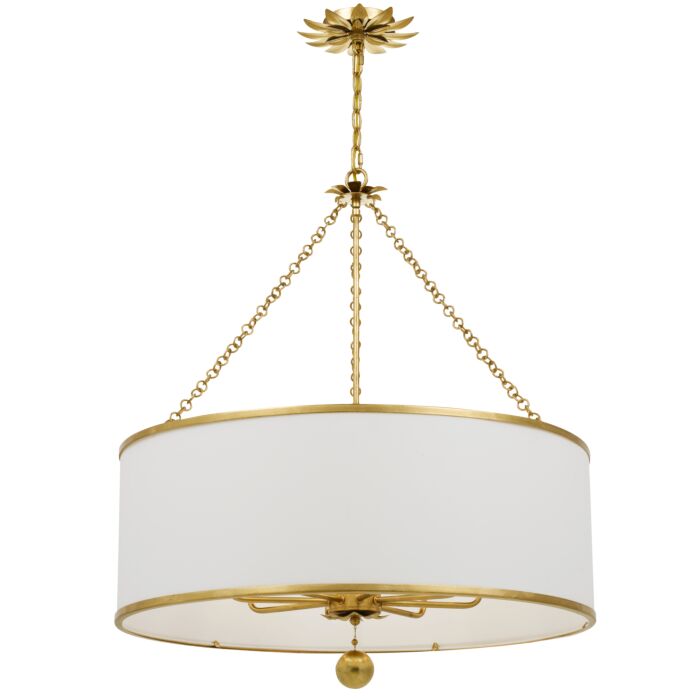 Crystorama Broche 8 Light 34 Inch Traditional Chandelier in Antique Gold
