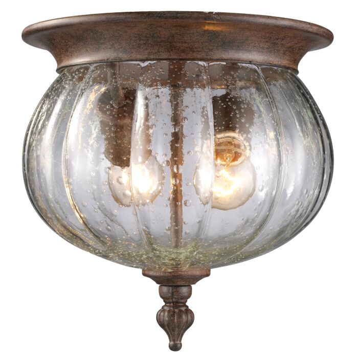 Z Lite Belmont 2 Light Outdoor Flush Ceiling Mount Fixture Ceiling Light In Weathered Bronze