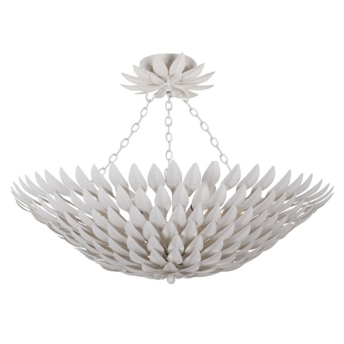 Crystorama Broche 6 Light 25 Inch Ceiling Light in Matte White