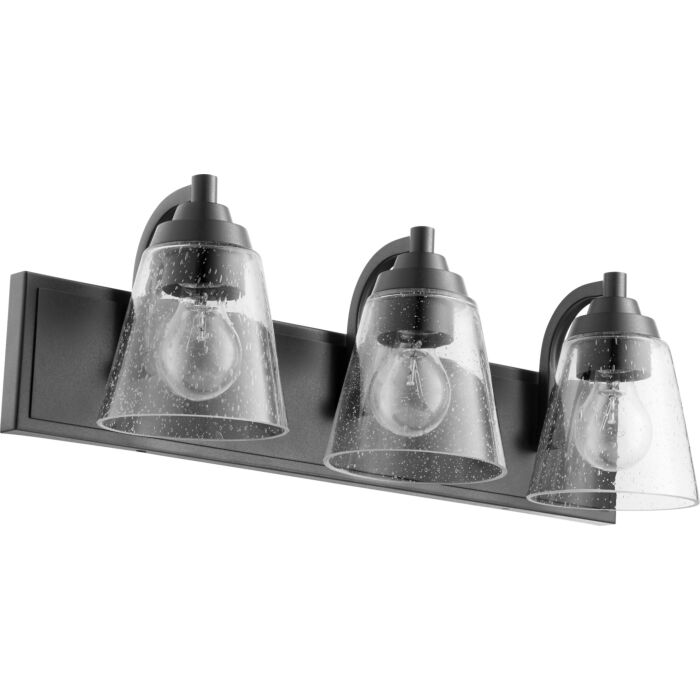 Quorum Transitional 3 Light 7 Inch Bathroom Vanity Light in Noir