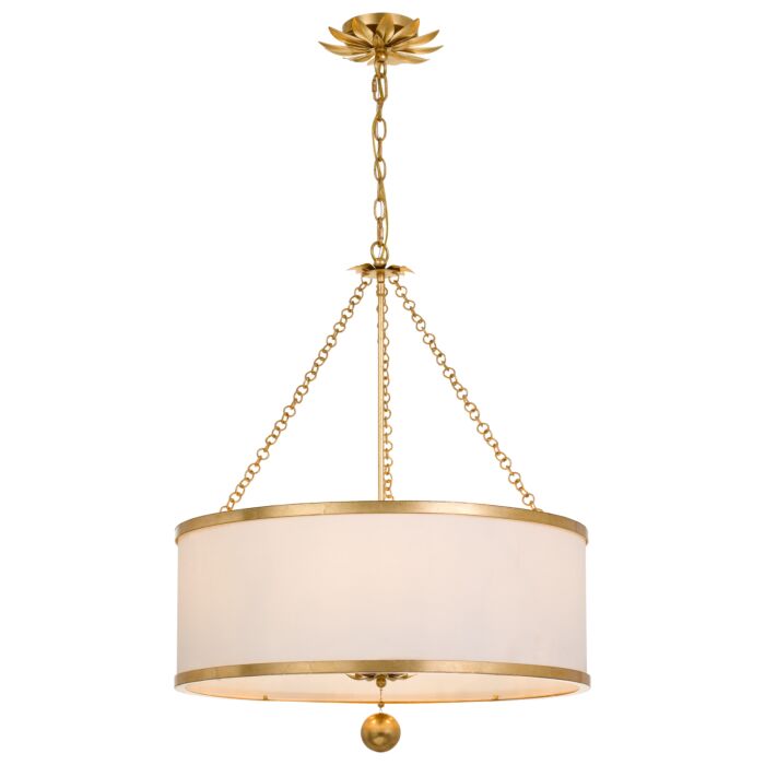 Crystorama Broche 6 Light 31 Inch Traditional Chandelier in Antique Gold