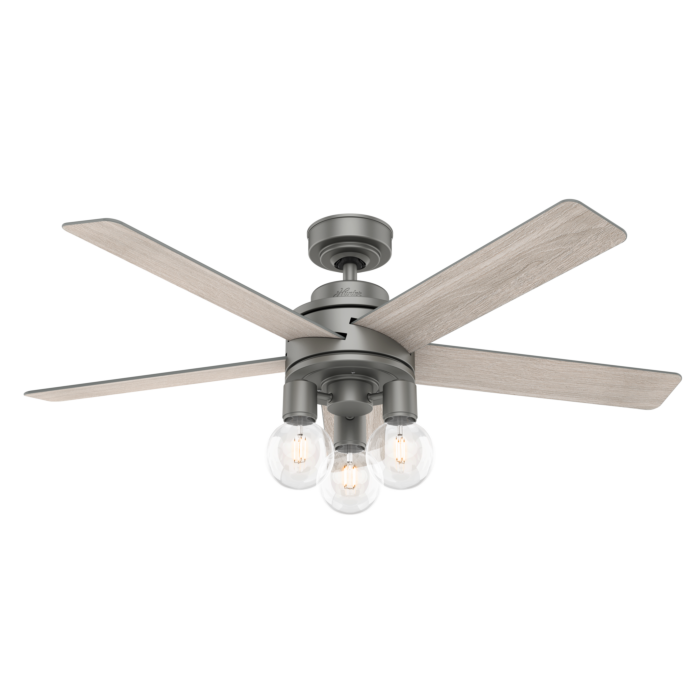 Hunter 3 Light 52 Inch Indoor Ceiling Fan in Matte Silver