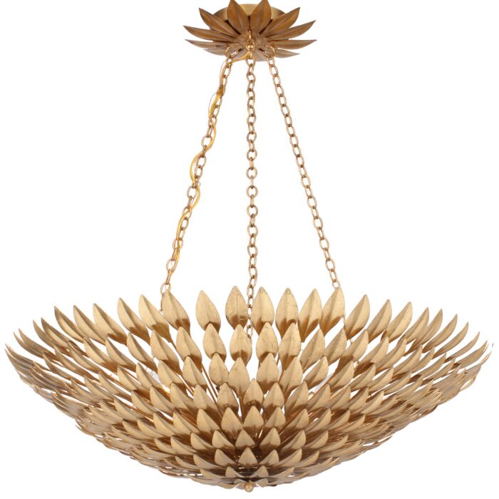 Crystorama Broche 8 Light 12 Inch Traditional Chandelier in Antique Gold