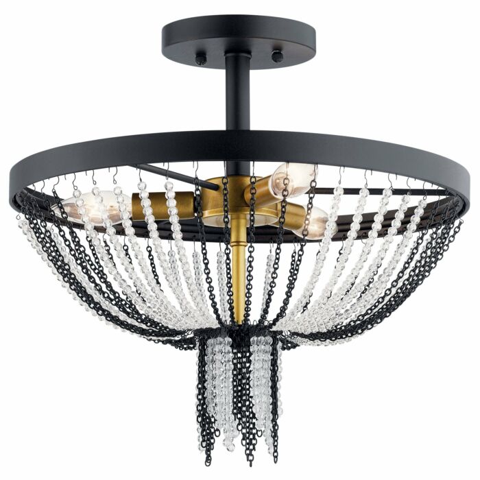 Kichler Alexia 3 Light 16 Inch Ceiling Light in Textured Black